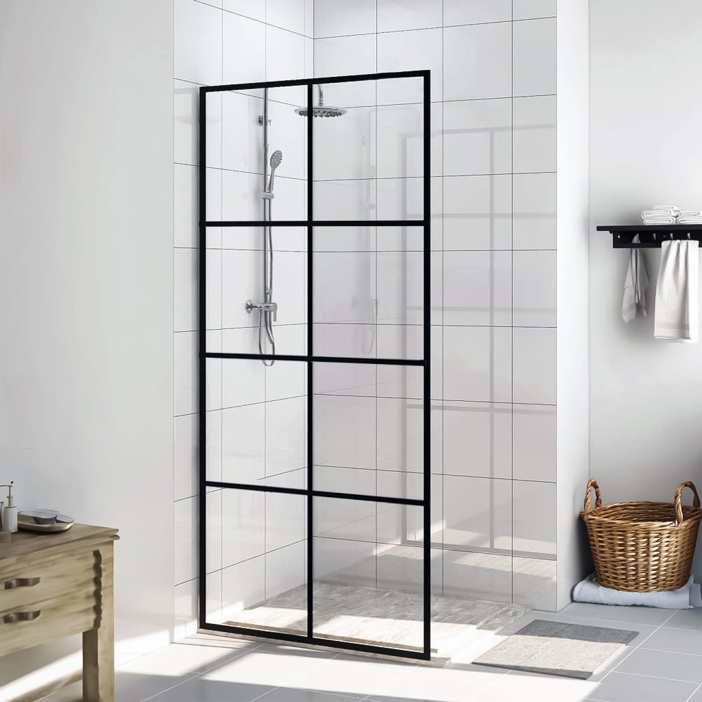 40'' W Black Framed Clear Tempered Glass Pivot Shower Door