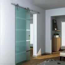 Dreamwerks 40 in. W X 79 in. H Sliding Glass Door with SS Pulley in Chrome