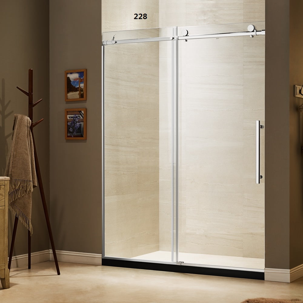 Dreamwerks 60" x 79" Frameless Sliding Shower Door with Stainless Steel Frame