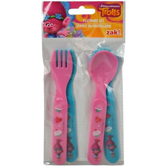 DreamworkTrolls 4pc Fork & Spoon Set in Bag- 1 Pack