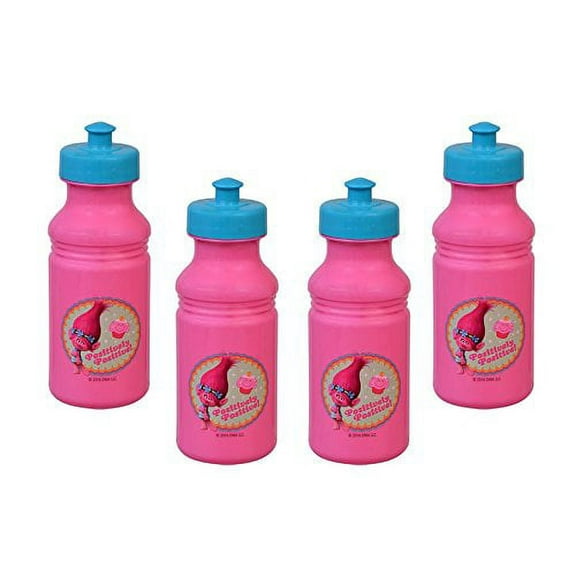 Dreamworks 4Pack Trolls Princess Poppy Kids 17Oz Pulltop Water Bottles