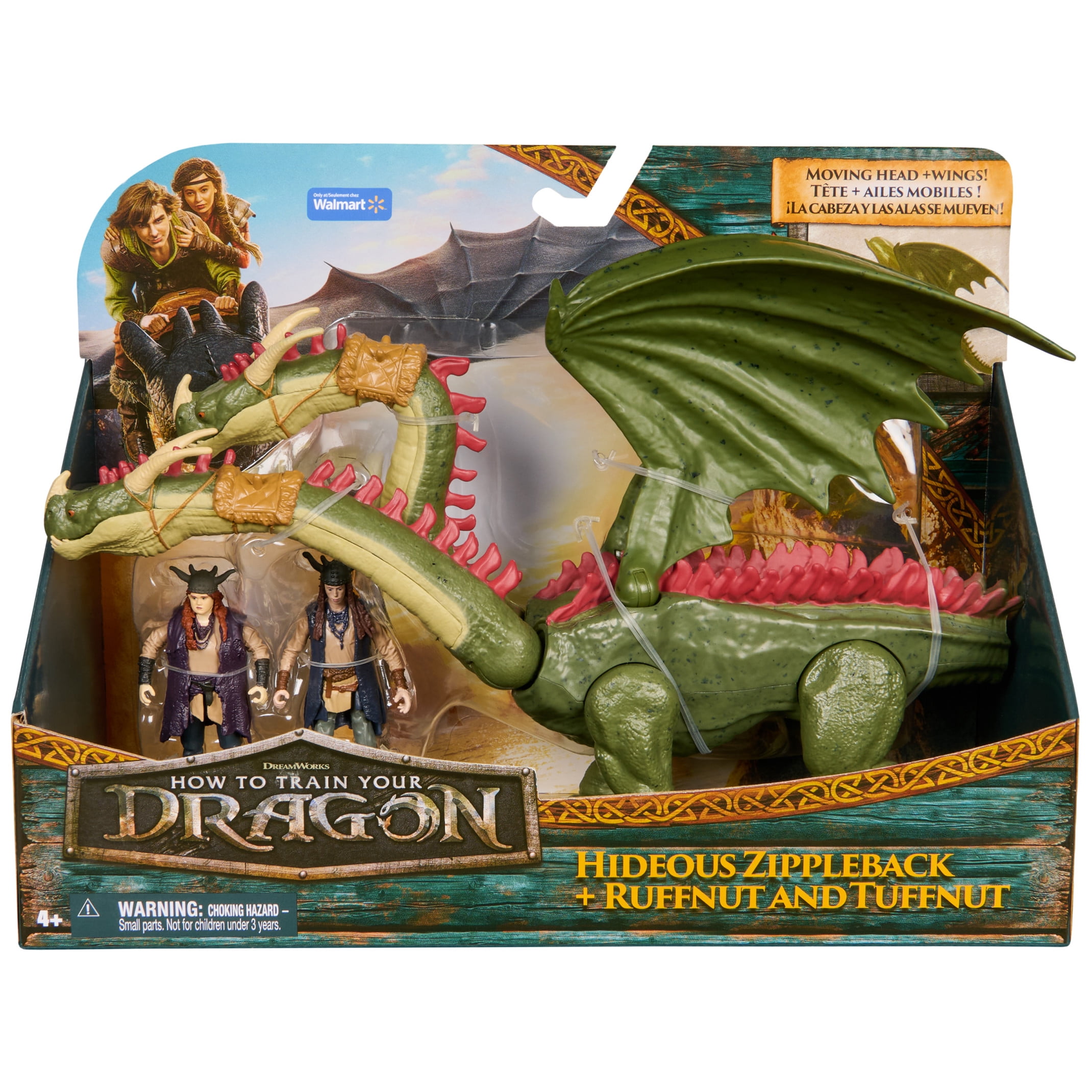 Dreamworks Dragons How to Train Your Dragon, Hideous Zippleback, Ruffnut & Tuffnut, Viking Duo Action Figures,
