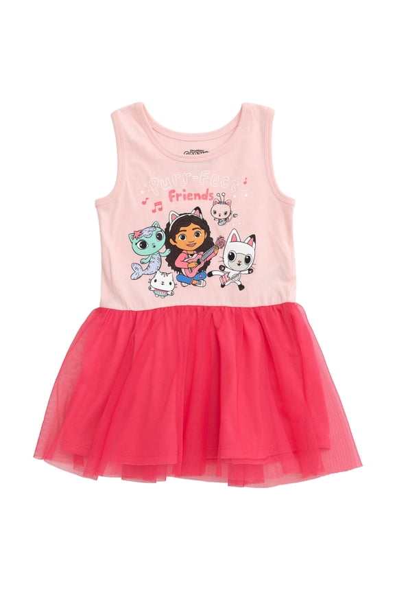 Gabby's Dollhouse Pandy Paws Cakey Cat Kitty Fairy Little Girls Tulle Dress Toddler to Big Kid