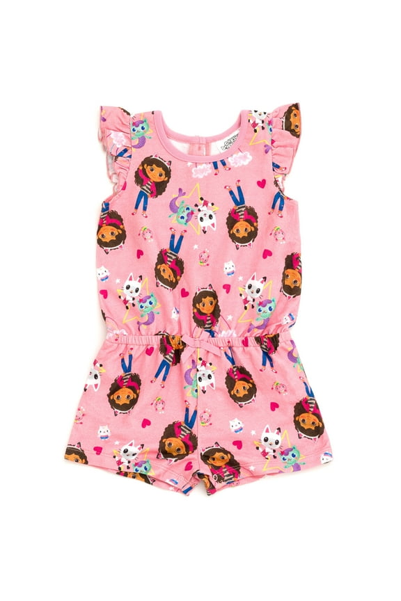 Gabby's Dollhouse Pandy Paws Cakey Cat MerCat French Terry Romper Toddler to Big Kid