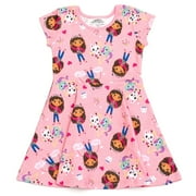 Dreamworks Gabbys Dollhouse Pandy Paws Cakey Cat MerCat French Terry Skater Dress Toddler to Big Kid