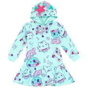 Dreamworks Gabby's Dollhouse Pandy Paws Cakey Cat MerCat Toddler Girls Fleece Dress Blue 2T