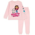 thumbnail image 1 of Dreamworks Gabby's Dollhouse Pandy Paws Cakey Cat MerCat Toddler Girls Thermal T-Shirt Pants Pink 4T, 1 of 5