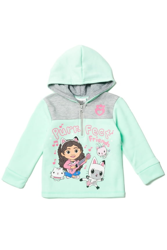 Gabby's Dollhouse Pandy Paws Kitty Fairy Cakey Cat Little Girls Fleece Half Zip Hoodie Toddler to Little Kid