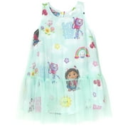 Dreamworks Gabby's Dollhouse Pandy Paws Kitty Fairy Cakey Cat Little Girls Mesh Dress Blue 6