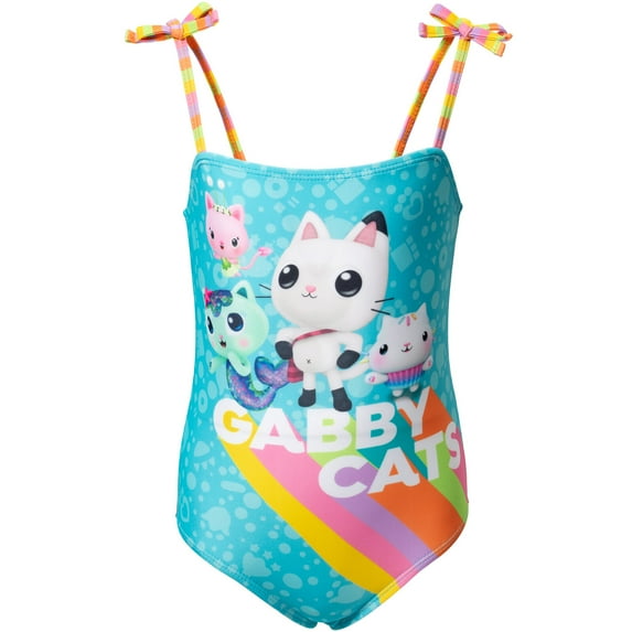 Dreamworks Gabby's Dollhouse Pandy Paws Little Girls One Piece Bathing Suit Toddler to Big Kid