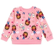 Dreamworks Gabby's Dollhouse Pandy Paws MerCat Cakey Cat Toddler Girls French Terry Sweatshirt Pink 2T