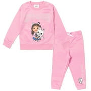 DREAMWORKS Gabby's Dollhouse Pandy Paws Toddler Girls Fleece Sweatshirt and Pants Set Toddler to Big Kid