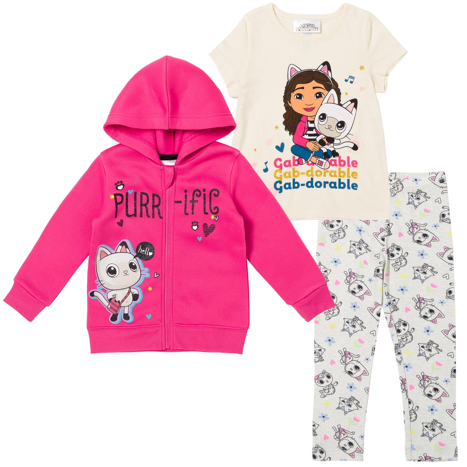 Dreamworks Gabby's Dollhouse Pandy Paws Toddler Girls Zip Up Fleece