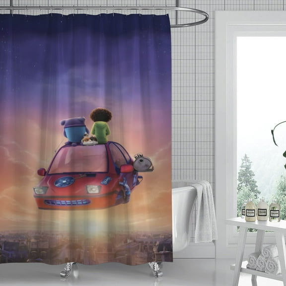 Dreamworks Home shower curtain features a unique pattern, is fully waterproof, and installs in minutes, transforming your bathroom oasis. Measures 59" x 71" (150 x 180 cm).