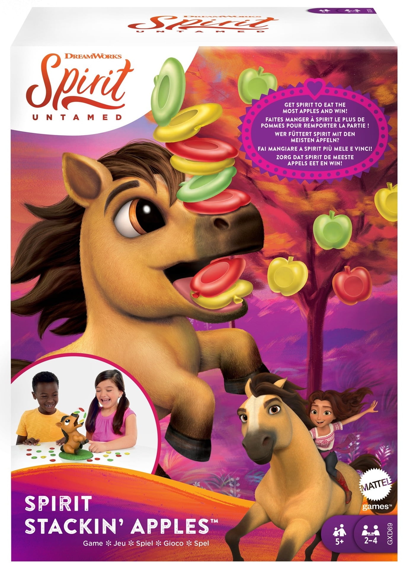 Dreamworks Spirit Untamed Spirit Stackin' Apples Kids Game, Treat Stacking Game with Hungry Horse