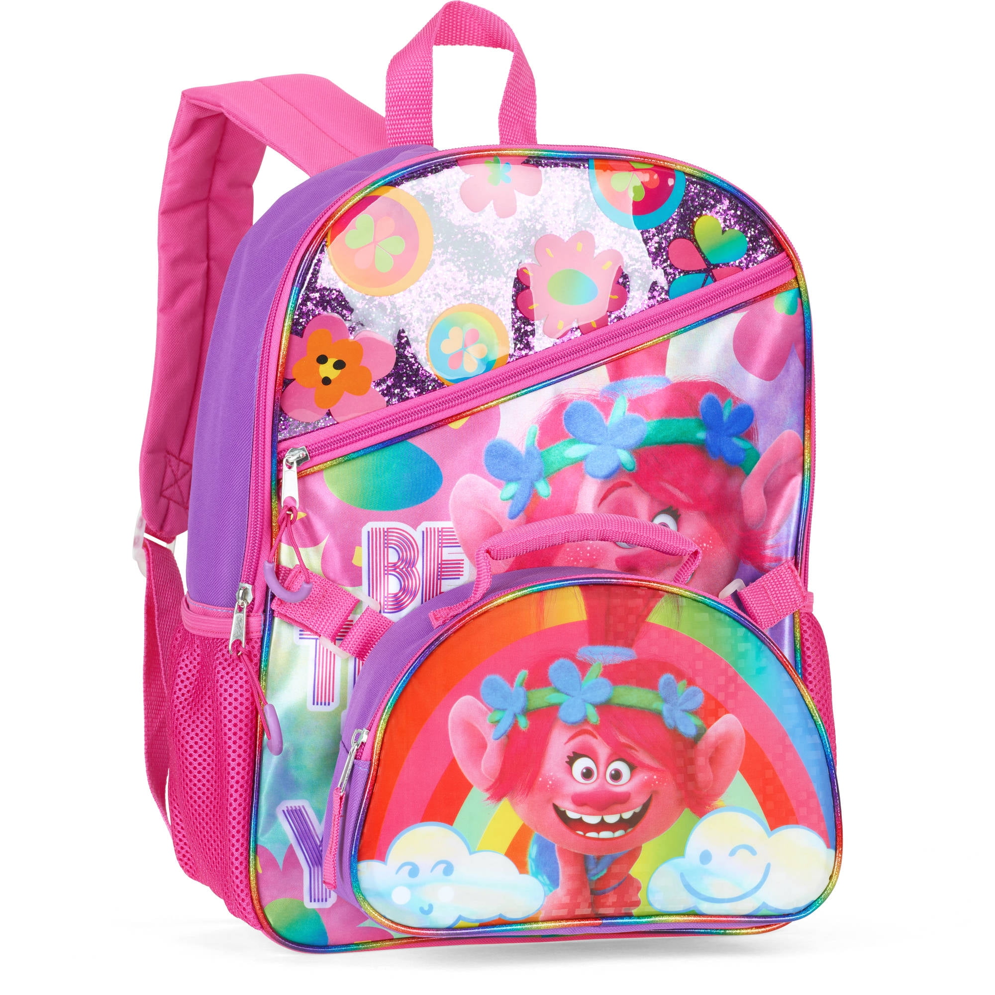 Trolls Backpack 16 and Detachable Insulated Lunch Bag Poppy Guy Music Is  Life - Walmart.com