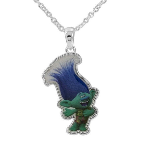 Dreamworks Trolls Brass Trolls Guy Diamond Pendant Necklace with 18" Chain 1" x .75"