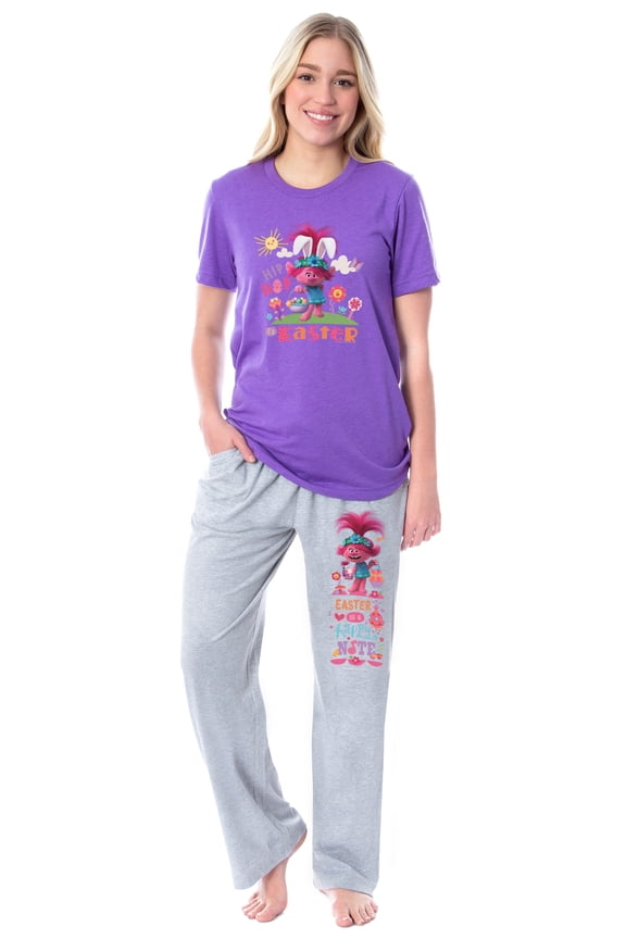 Dreamworks Trolls Womens' Poppy Hip Hop It's Easter Sleep Pajama Set