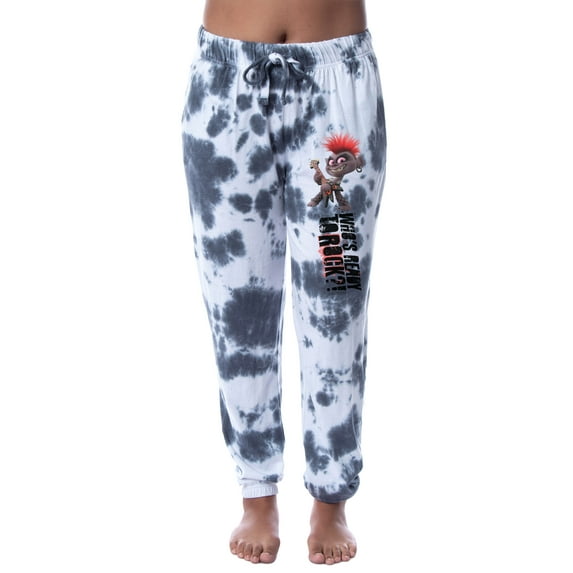 Dreamworks Trolls Womens' Queen Barb Sleep Jogger Pajama Pants Tie Dye