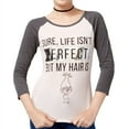 thumbnail image 1 of Dreamworks Womens Life Isn't Perfect Graphic T-Shirt, Pink, Juniors, Small, 1 of 2