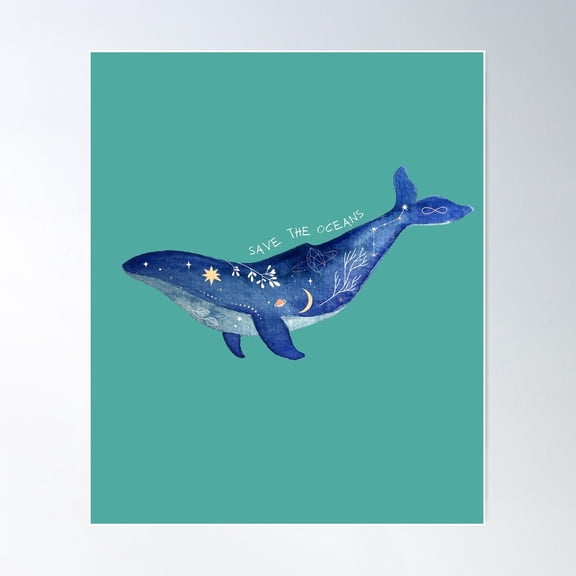 Dreamy Activist Humpback Whale Poster Wall Art, Modern Wall Decor For Living Room Bedroom, 16x24 UNFRAMED
