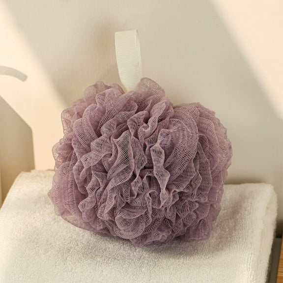Dreamy Bath Flower Sponge,Soft & Non-Scattering Scrubbing Tool,Rich Lathering with Hanging Loop,Skin-Friendly for Daily Shower,Eco-Friendly Material in Vibrant Colors,13x13cm Size.