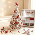thumbnail image 1 of Dreamy Beaded Christmas Tree DIY Kit, 3D Pearl Beaded Christmas Tree Craft Set, Holiday DIY Decor with Sparkling Beads, Cone Base, Star Topper and Display Stand, 1 of 3