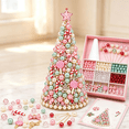 thumbnail image 1 of Dreamy Beaded Christmas Tree DIY Kit, 3D Pearl Beaded Christmas Tree Craft Set, Holiday DIY Decor with Sparkling Beads, Cone Base, Star Topper and Display Stand, 1 of 3
