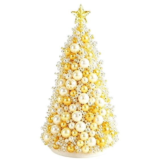 Dreamy Beaded Christmas Tree DIY Kit With Pins And Star Topper, Handmade Holiday Craft Set, Beaded Tabletop Decor For Adult Creative Home Decoration