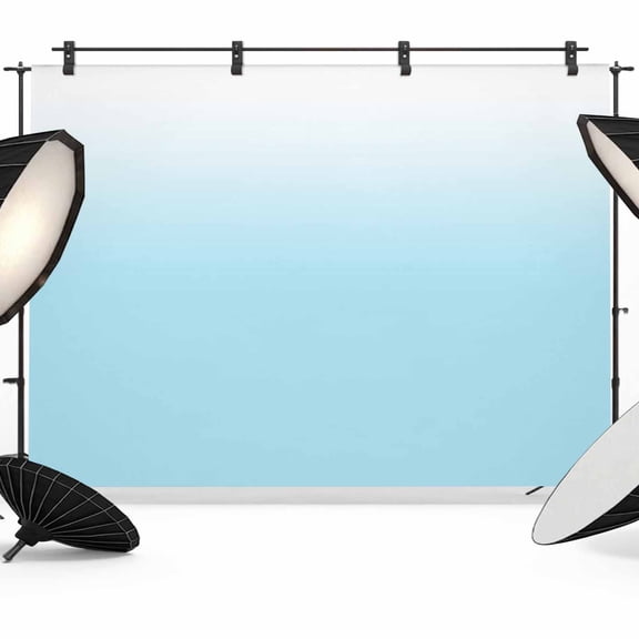 Dreamy Blue Backdrop for Photography, and White Gradient Photo Backdrop Portrait Background Party Banner Photo Backgrounds for Studio Booth Props, 10x8ft