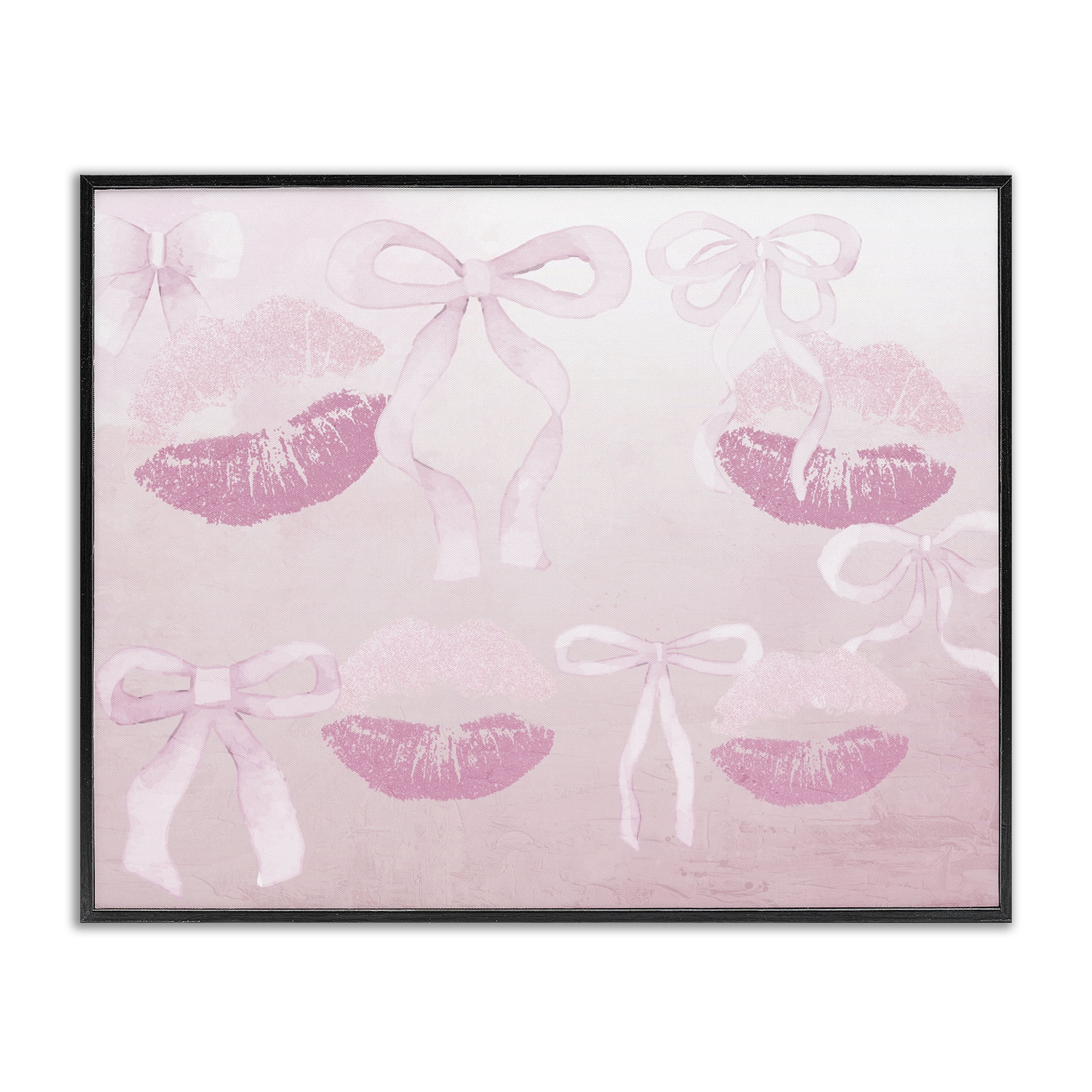 Dreamy Bows & Lips Black Framed Giclee Art, design by Kim Allen