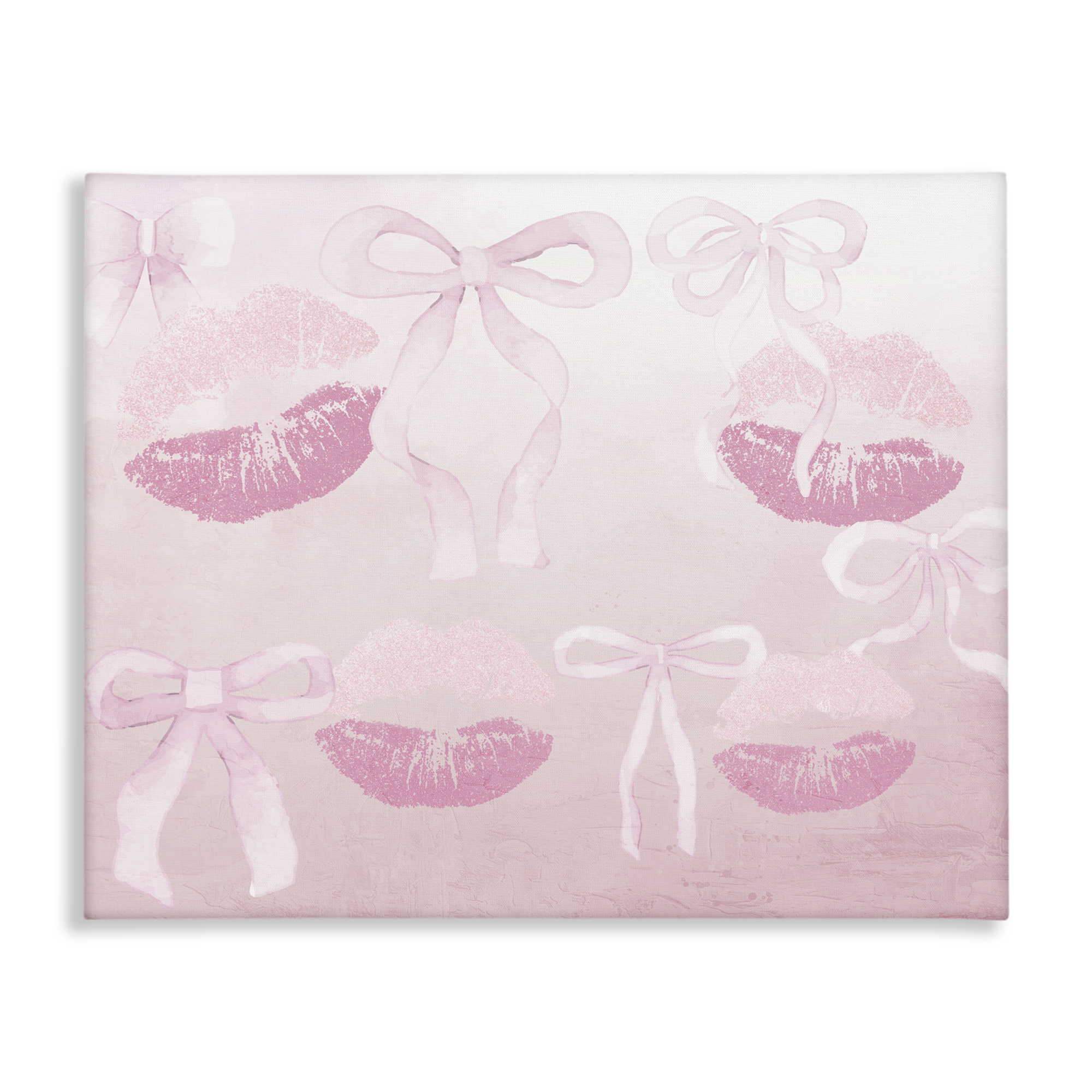Dreamy Bows & Lips Canvas Wall Art, design by Kim Allen
