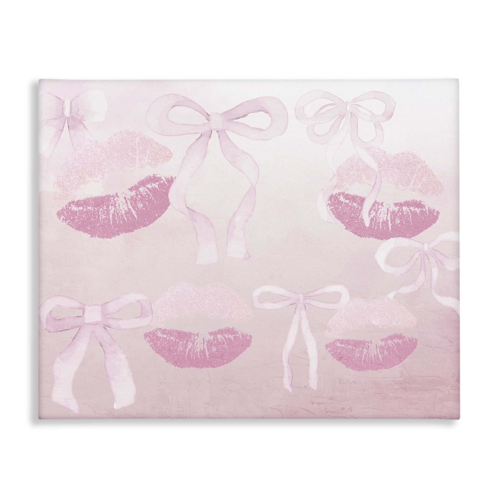 Dreamy Bows & Lips Canvas Wall Art, design by Kim Allen