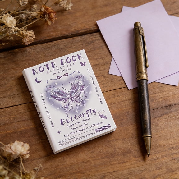 Dreamy Butterfly Pocket Notebook Portable Mini Handbook for Girls and Youngsters High Beauty Stationery for Daily Notes and Campus Memo Taking