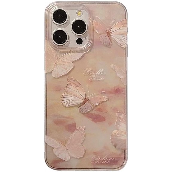 Dreamy Butterfly Warm Tone Cloud Soft for iPhone Case (Clear,iPhone 14 Pro Max)