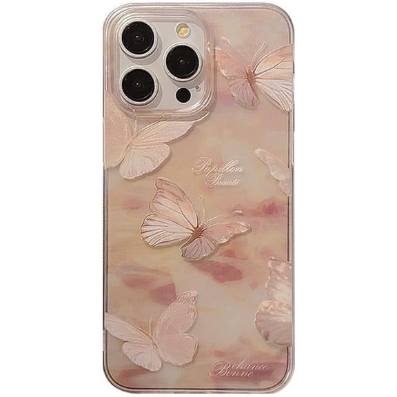 Dreamy Butterfly Warm Tone Cloud Soft  for iPhone Case (Clear,iPhone 15)