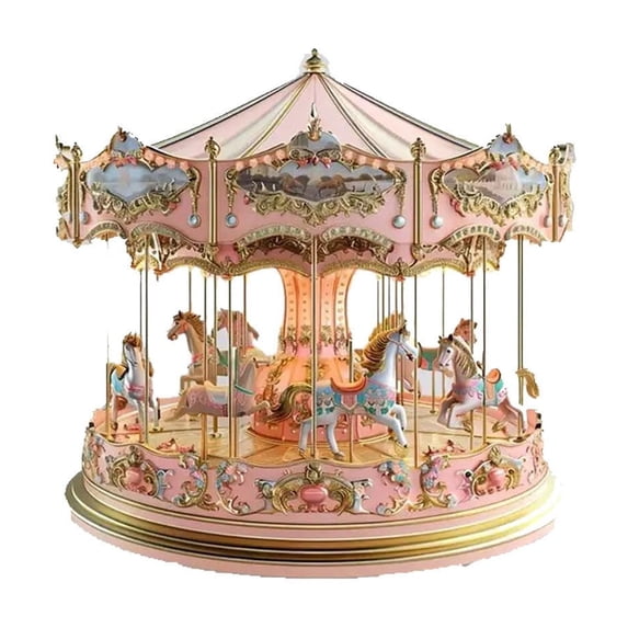 Dreamy Carousel Acrylic Sunshine Catcher with Stand, 2D Table Windowsill Decor Light Effect, Great for Christmas Gift