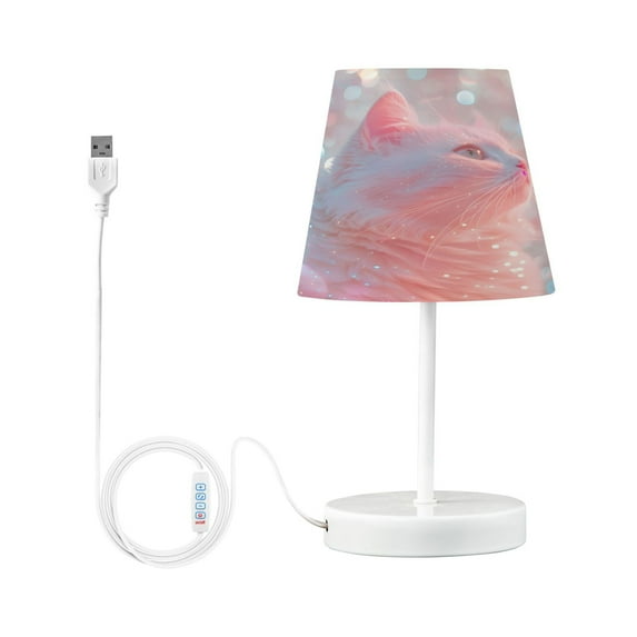 Dreamy Cat Desk Lamp LED Table Nightstand Lamps with 3 Color Temperatures for Home Bedroom Living Room Decor 6x11