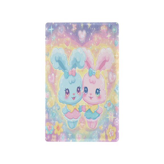 Dreamy Celestial Bunny Duo Decorative Wall Plate, Flame Retardant PC Plastic Light Switch & Outlet Cover with Mounting Screws Fits Blank Unused Outlet