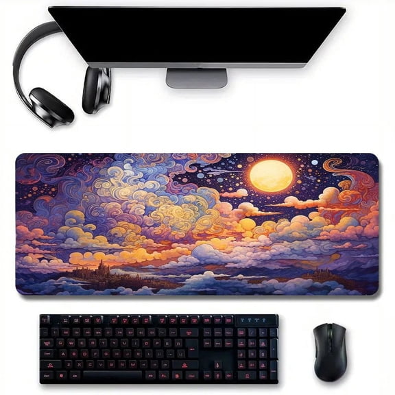 Dreamy Cloud Desk Mat Desk Pad Large Gaming Mouse Pad E-Sports Office Keyboard Pad Computer Mouse Non-Slip Computer Mat Gift For Boyfriend/Girlfriend