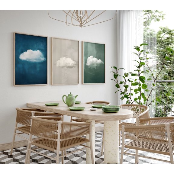 Dreamy Cloud Prints Boho Bedroom Wall Art Minimalist Sky Scenery Decor Set 3 Unframed Paper Print 20x30