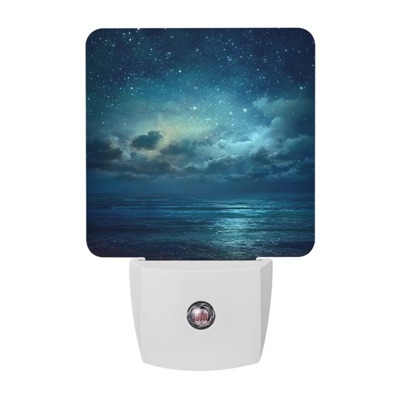 Dreamy Clouds Night Lights, Starry Sky Blue Romantic Mysterious Natural Smart Auto Dusk to Dawn Sensor Nightlights Plug-in Nightlight for Bedroom Bathroom Living Room Kitchen Hallway