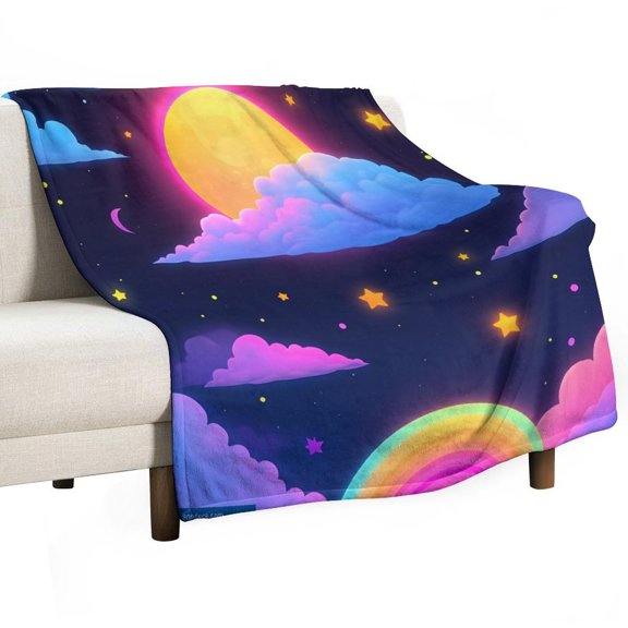 Dreamy Clouds & Stars Night Sky-1 Blanket for Bed Throw Blanket for Women, Men Super Soft Plush Blanket Throw, Print Blanket