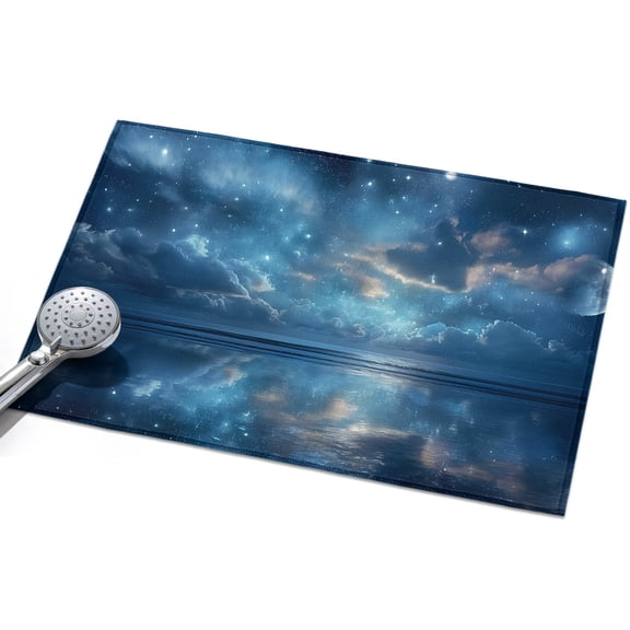 Dreamy Clouds Washable Area Rug 2 x 3 ft Star Sea Sky Horizon Blue Romantic, Soft Non Slip Rugs Stain Repellent Indoor Felt Carpet for Living Dining Room Bedroom Home Office