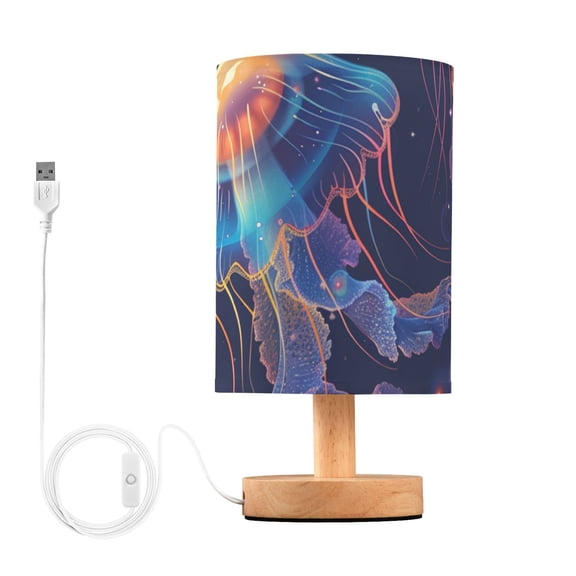 Dreamy Color Jellyfish Cartoon Table Lamp with USB Port LED Warm Light Lamp Night Light Home Decor