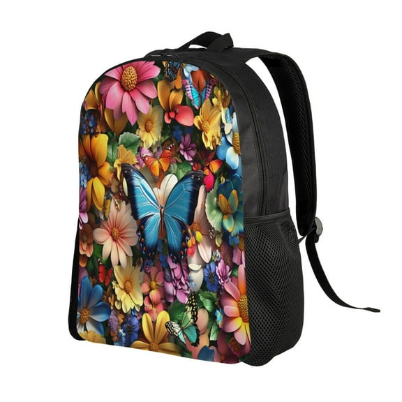 Dreamy Colored Butterfly Backpack Double Shoulder Backpack Durable, Spacious, Ergonomic Design for Travel, Work & Outdoor Use