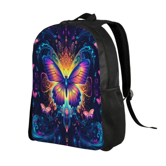 Dreamy Colored Butterfly Backpack Double Shoulder Backpack Durable, Spacious, Ergonomic Design for Travel, Work & Outdoor Use