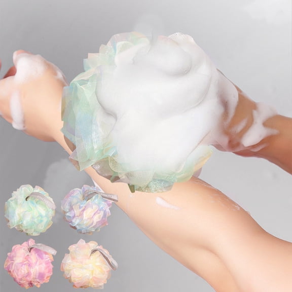 Dreamy Colorful Bath Flower Loofah, Soft Gentle Bath Sponge, Dense Lather, Dual Tone, Hanging Loop, Friendly for Sensitive Skin, Easy Clean, 4.7in Time-Limited Price Slashes & Steals