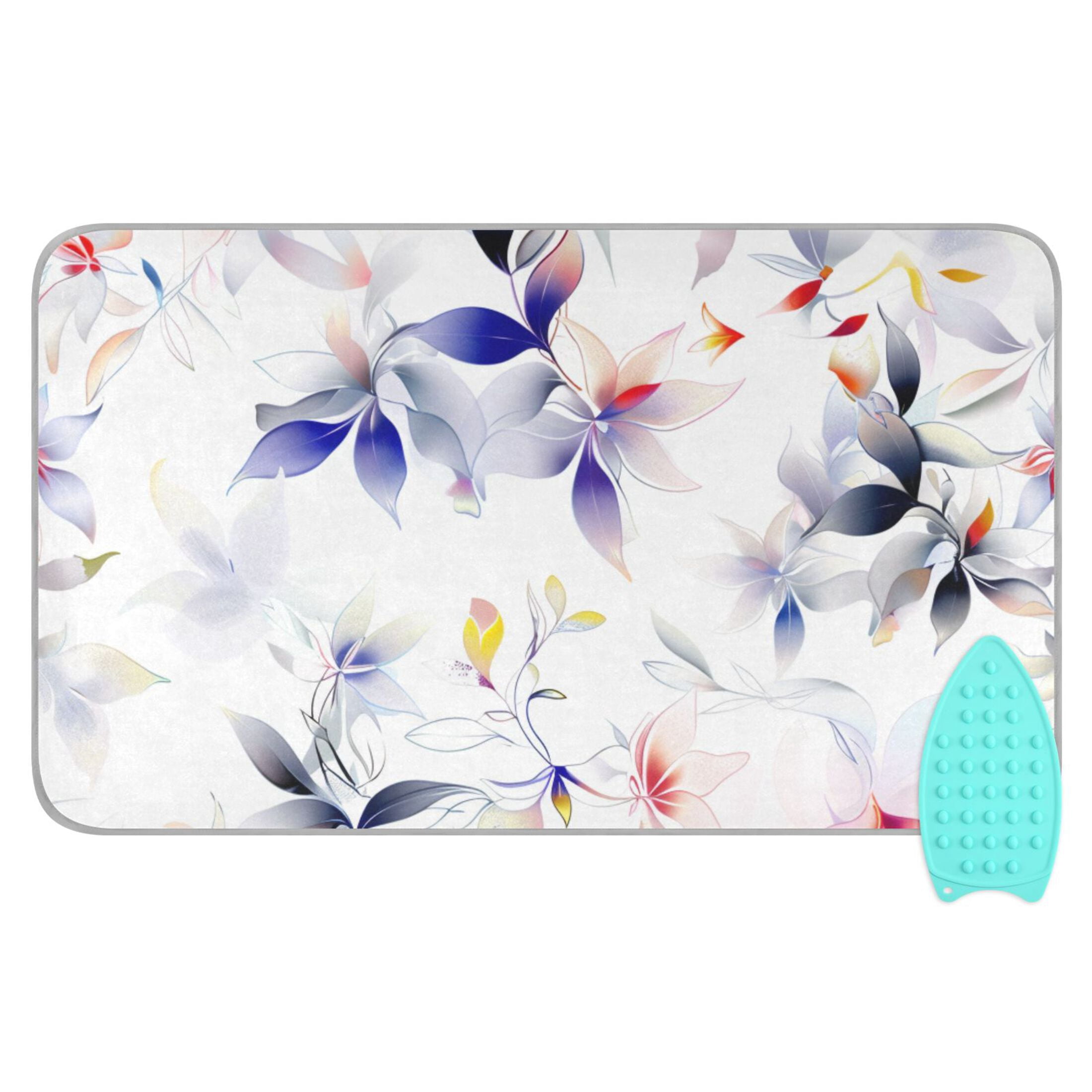 Dreamy Colorful Flower Pattern Ironing Mat Blanket Portable Travel Ironing Pad Heat Resistant Pad 47.2" x 27.6”