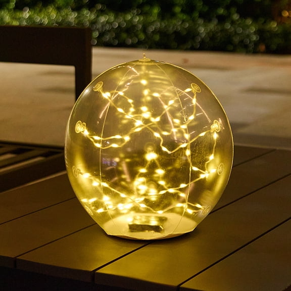 Dreamy Floating Pool Lights, Inflatable Solar Ball For Summerween Backyard Party, IP68 Waterproof Warm LED Glow Globe Ornaments, Hanging Loop For Garden Tree, Sunset Amber, 1 Pack